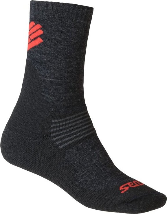 SENSOR PONOŽKY EXPEDITION MERINO černá/červená Velikost: L/43-46