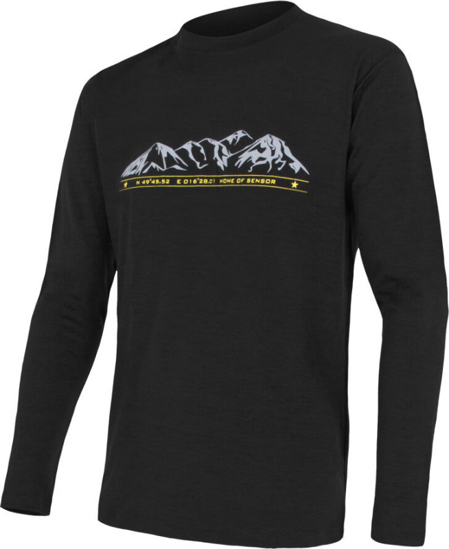 Pánské termo tričko SENSOR Merino active pt mountains černá Barva: černá, Velikost: S