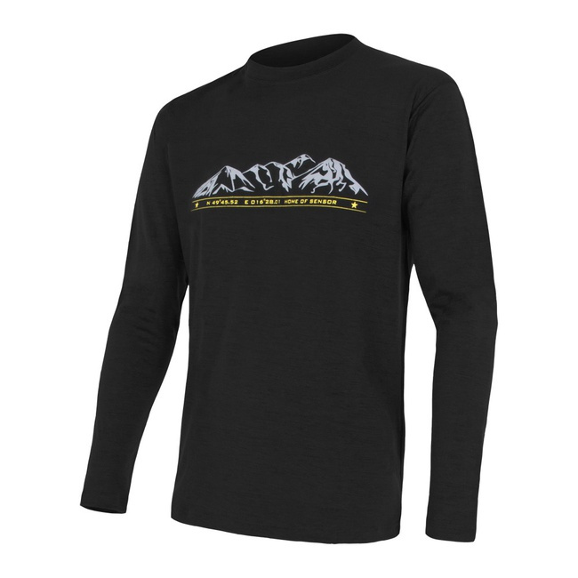 Pánské termo tričko SENSOR Merino active pt mountains černá Barva: černá, Velikost: XL