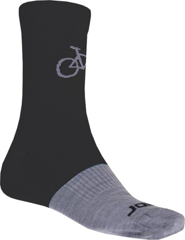 SENSOR PONOŽKY TOUR MERINO černá/šedá Velikost: L/43-46