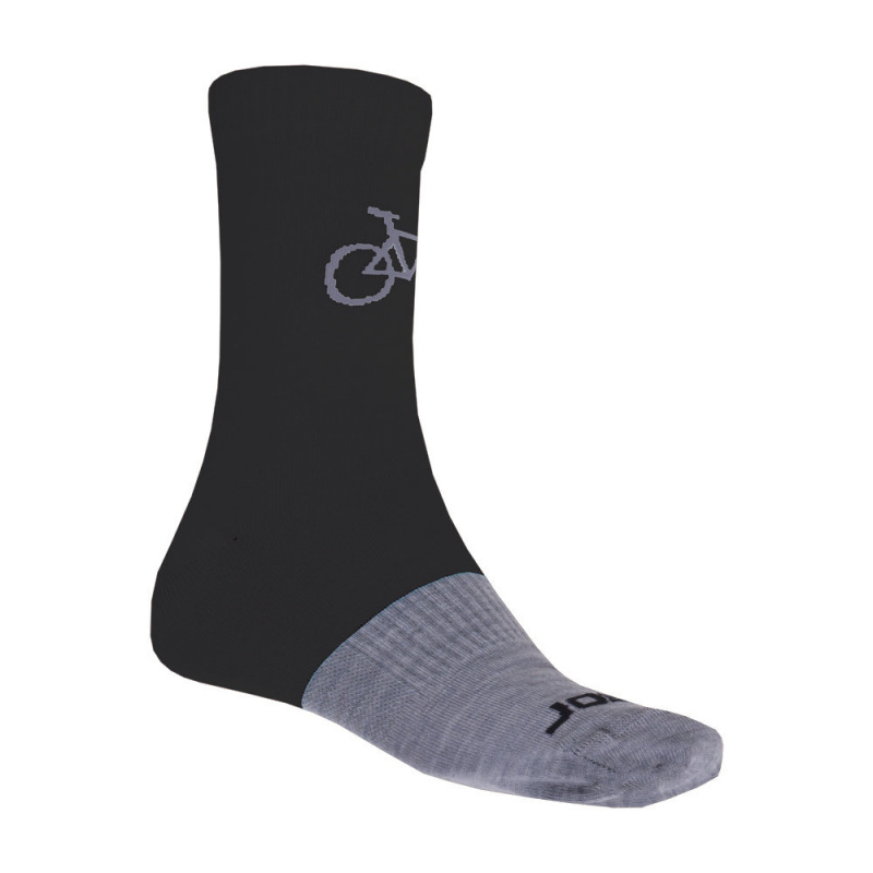 SENSOR PONOŽKY TOUR MERINO černá/šedá Velikost: L/43-46