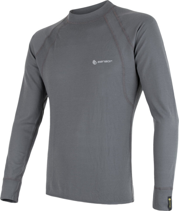 Pánské merino tričko SENSOR Double face šedá Barva: šedá, Velikost: S