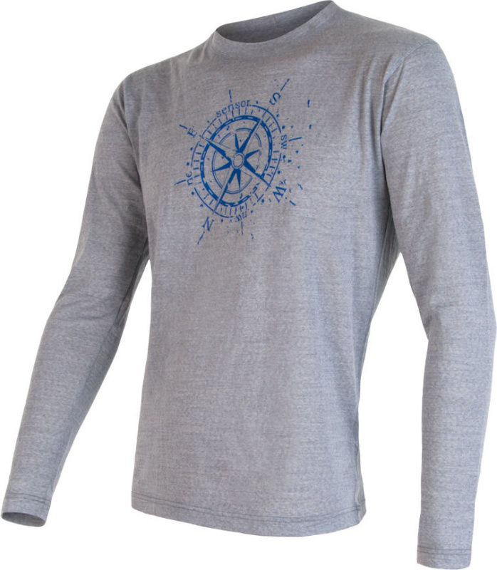 Pánské tričko SENSOR Merino active pt compass šedá Barva: šedá, Velikost: S