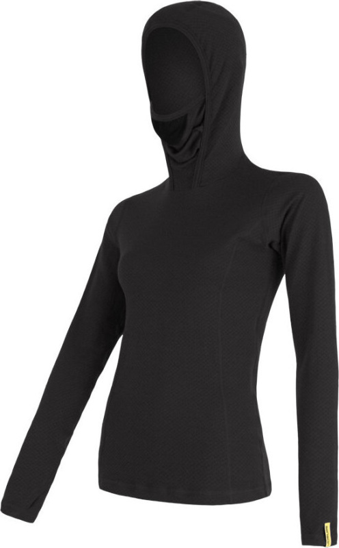 Dámské termo tričko s kapucí SENSOR Merino df černá Barva: černá, Velikost: XL
