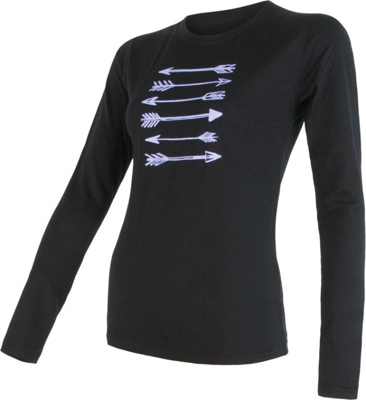 Dámské termo tričko SENSOR Merino active pt arrows černá Barva: černá, Velikost: M