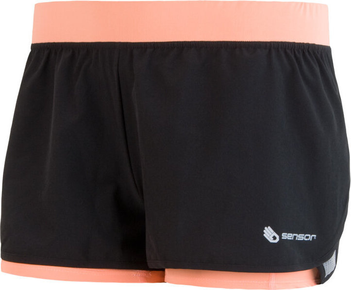 Dámské kraťasy SENSOR Trail černá/meruňková Barva: černá, Velikost: XL