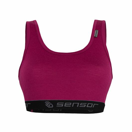 Dámská sportovní podprsenka SENSOR Merino active fialová Barva: fialová, Velikost: XL