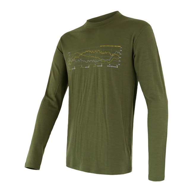 Pánské termo tričko SENSOR Merino active pt track zelená Barva: Zelená, Velikost: S