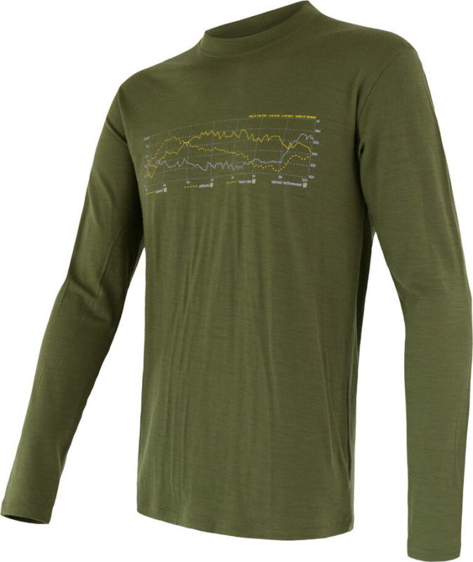 Pánské termo tričko SENSOR Merino active pt track zelená Barva: Zelená, Velikost: XXL