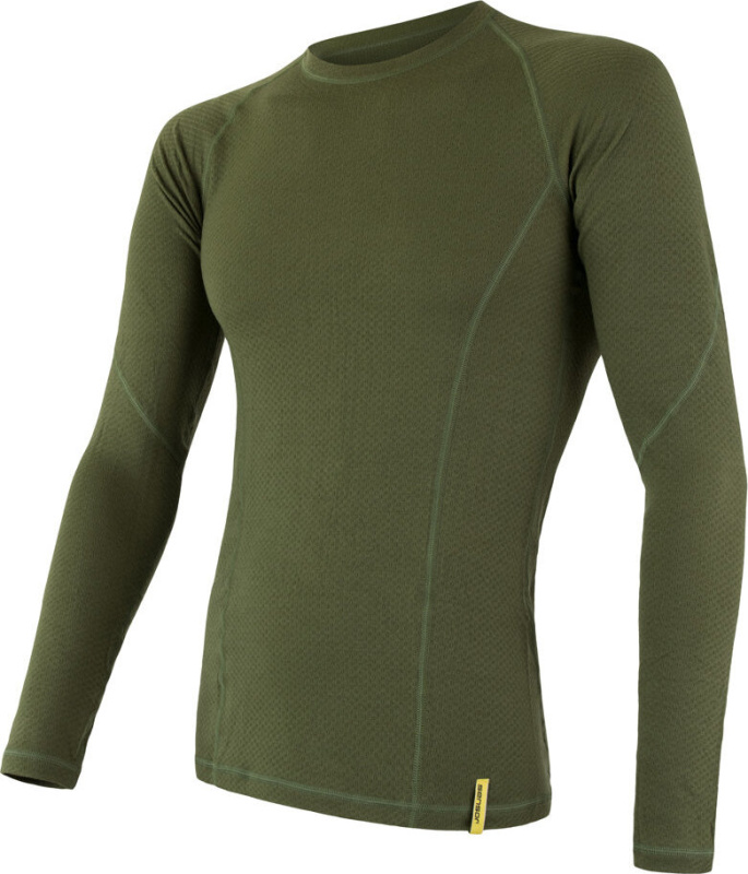 Pánské merino tričko SENSOR df zelená Barva: Zelená, Velikost: M