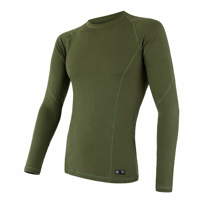Pánské merino tričko SENSOR df zelená Barva: Zelená, Velikost: M