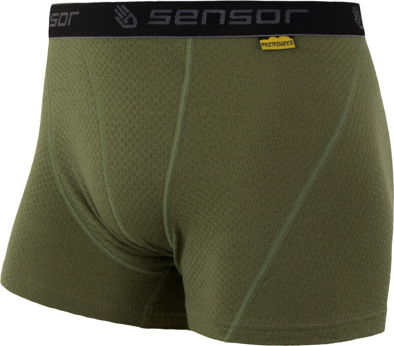 Pánské merino boxerky SENSOR df zelená Barva: Zelená, Velikost: M