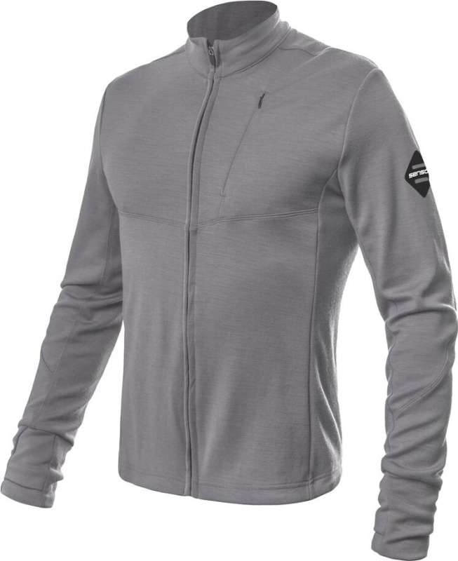 Pánská mikina SENSOR Merino upper šedá zip Barva: šedá, Velikost: M