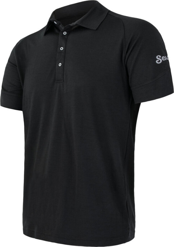 Pánské merino polo tričko SENSOR active polo černá Barva: černá, Velikost: XXL
