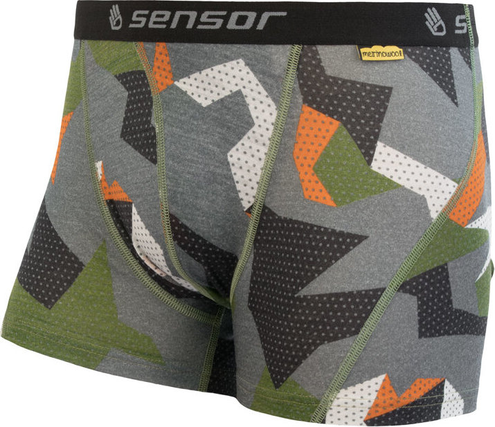 Pánské merino boxerky SENSOR impress zelená Barva: Zelená, Velikost: S