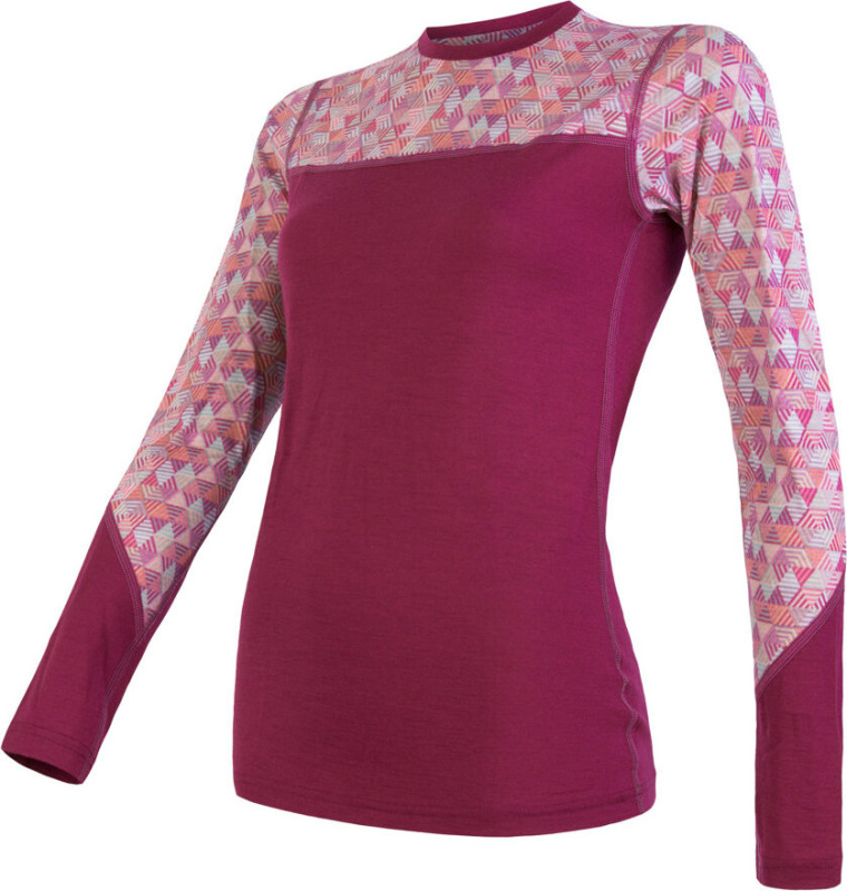 Dámské termo tričko SENSOR Merino impress fialová Barva: fialová, Velikost: XL