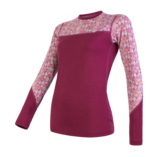 Dámské termo tričko SENSOR Merino impress fialová Barva: fialová, Velikost: XL