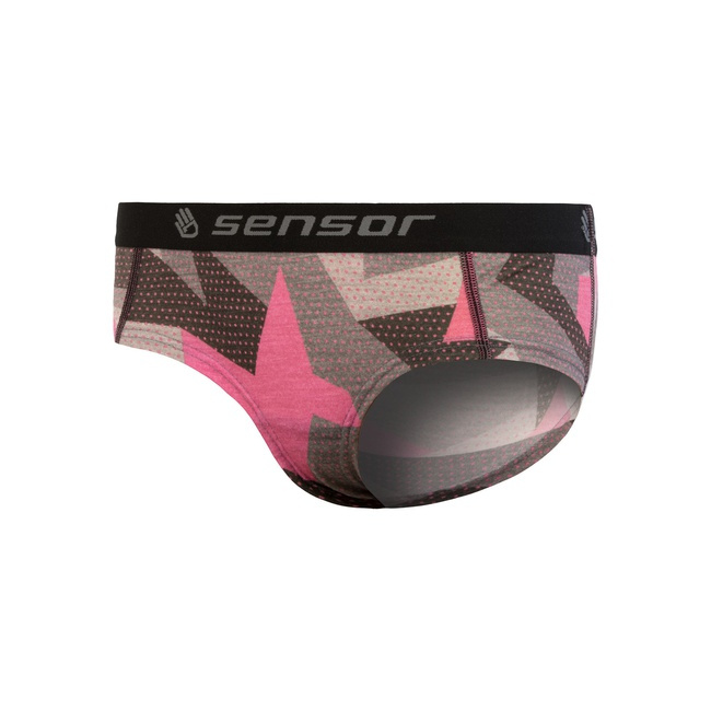 SENSOR MERINO IMPRESS dámské kalhotky černá/camo Velikost: S