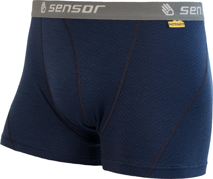 Pánské merino boxerky SENSOR df  tm. modrá Barva: Modrá, Velikost: L
