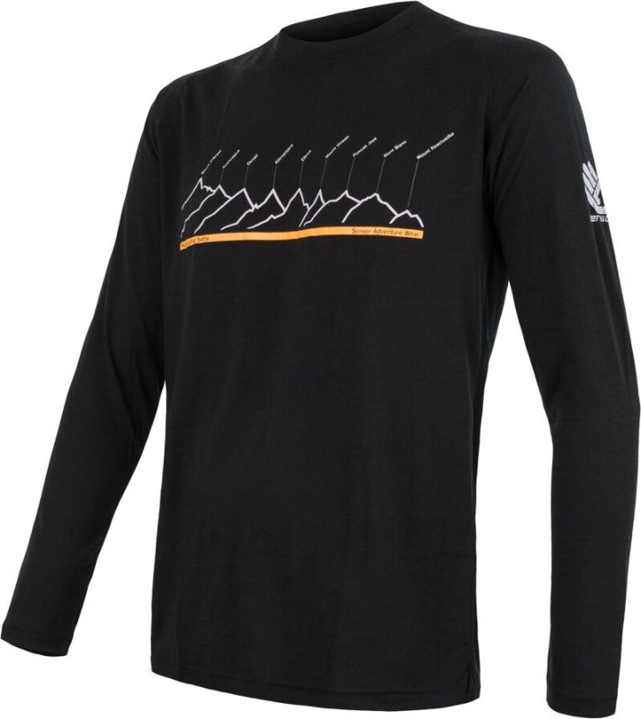 Pánské termo tričko SENSOR Merino air pt černá Barva: černá, Velikost: XXL