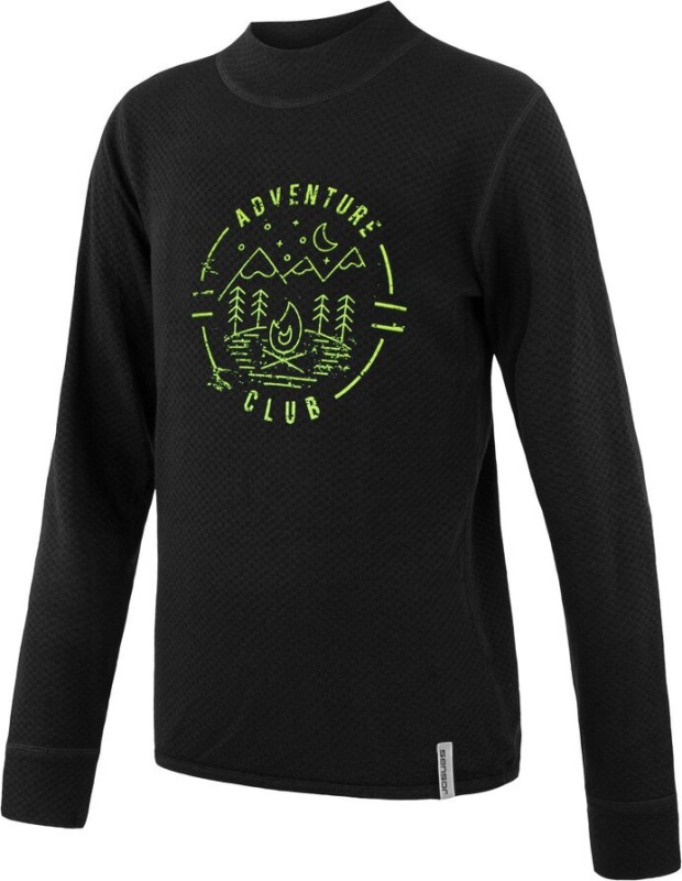 Dětské merino tričko SENSOR Merino Double Face Club černá Barva: černá, Velikost: 100