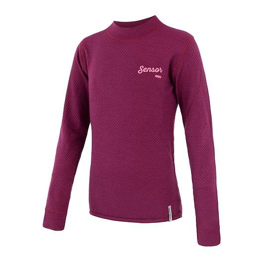 Dětské funkční tričko SENSOR Merino Double Face Logo lilla Barva: fialová, Velikost: 140