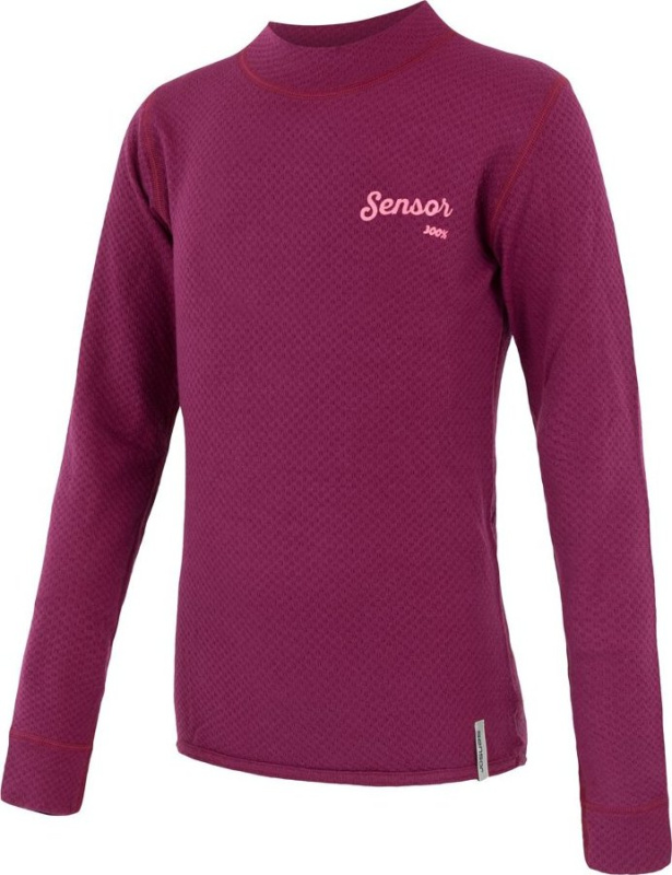 Dětské funkční tričko SENSOR Merino Double Face Logo lilla Barva: fialová, Velikost: 150