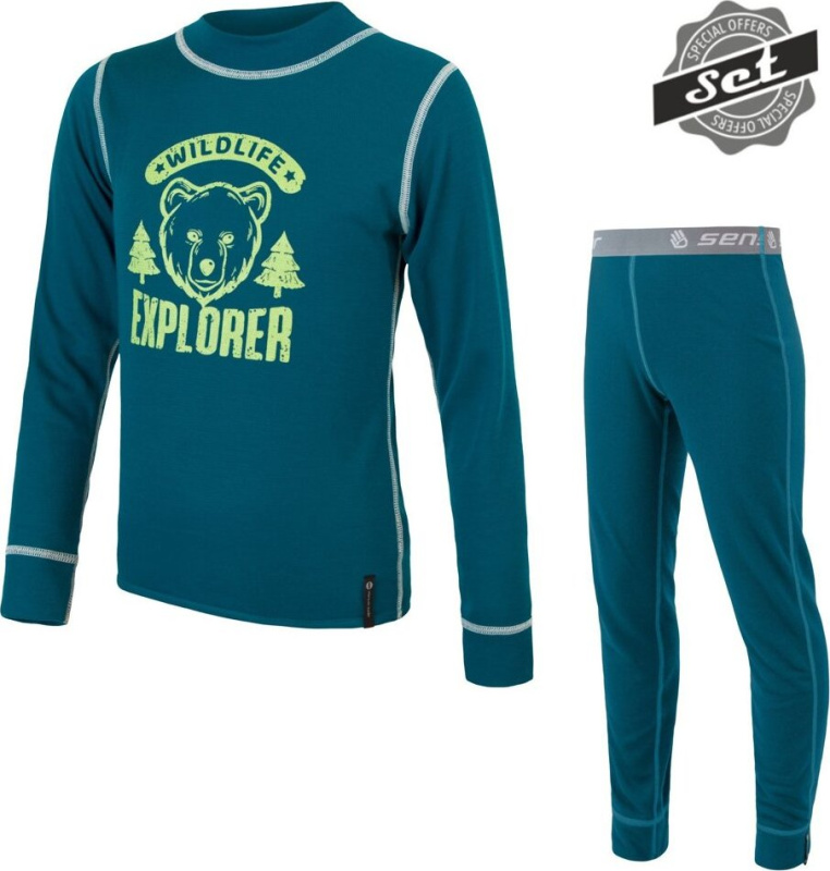 Dětský funkční set SENSOR Double Face Wild safír Barva: Modrá, Velikost: 110