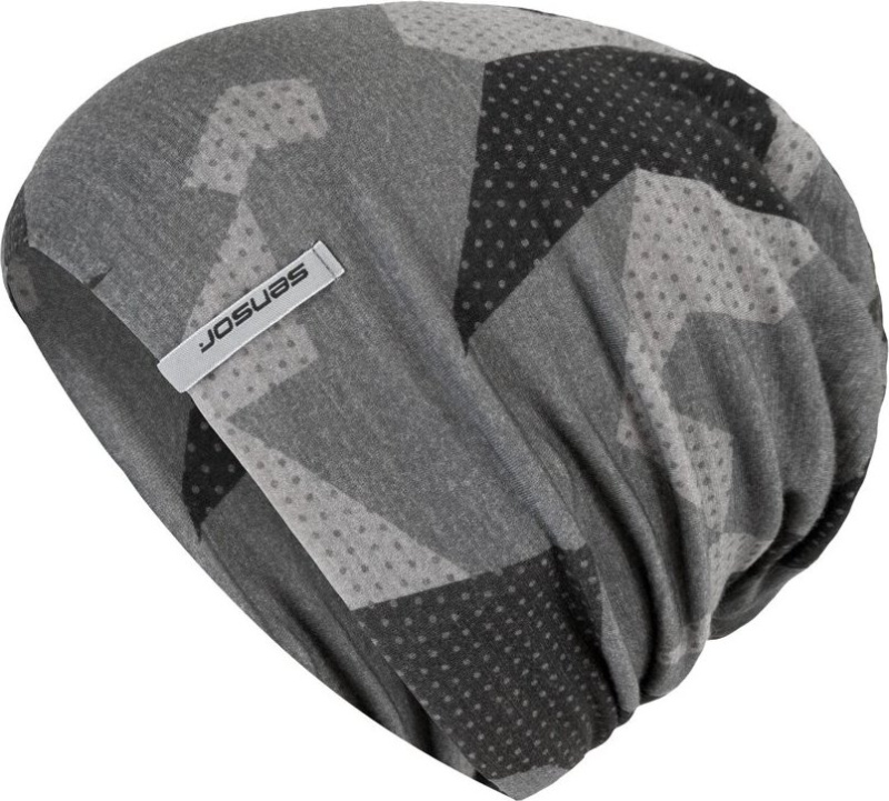 Čepice SENSOR Merino impress černá/camo Barva: černá, Velikost: L