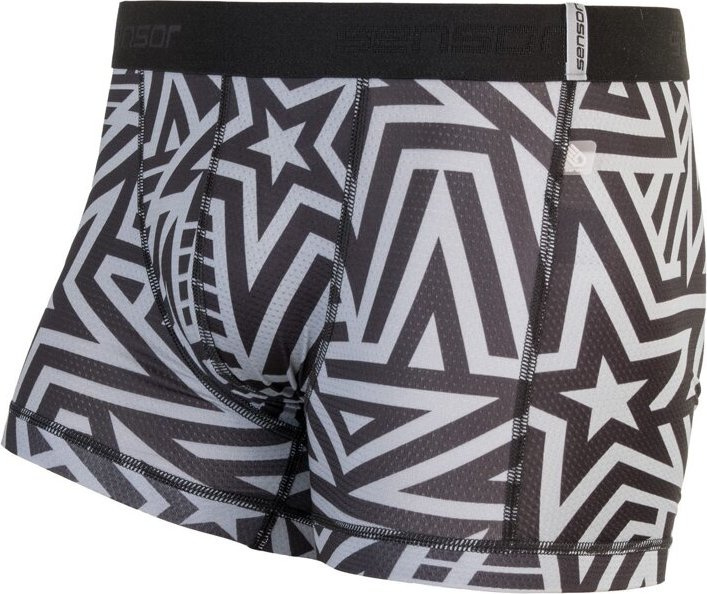 Pánské boxerky SENSOR Coolmax impress černá/stars Barva: černá, Velikost: M