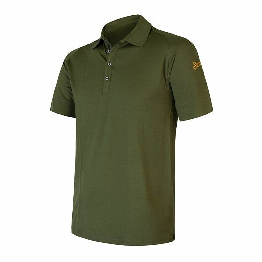 SENSOR MERINO ACTIVE POLO pánské triko kr.rukáv safari green Velikost: S