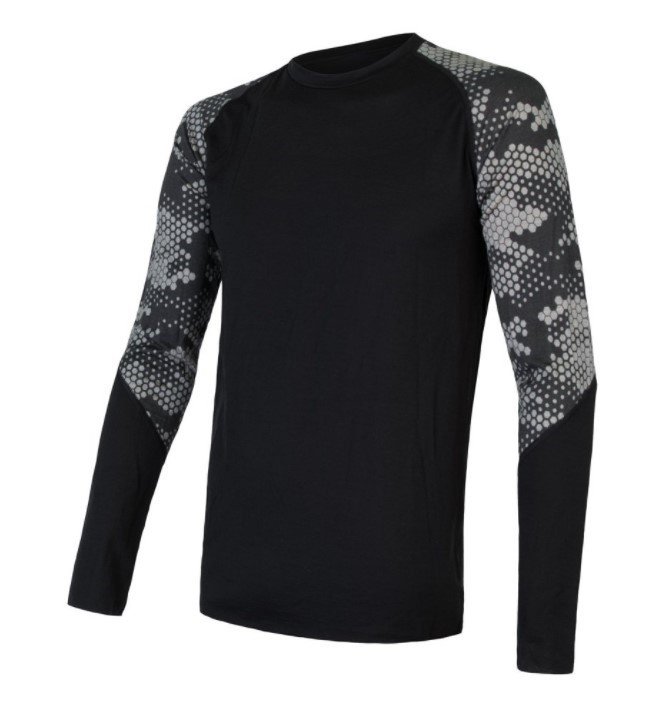 Pánské termo tričko SENSOR Merin Impress černá/honeycomb Barva: černá, Velikost: XL