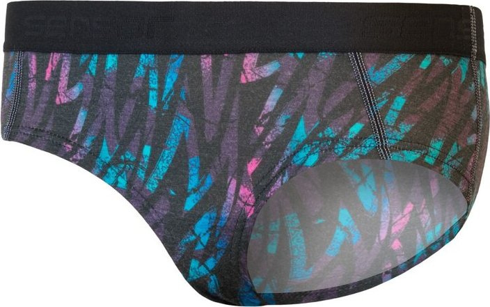 SENSOR Merino Impress dámské kalhotky černá/stripes Barva: černá, Velikost: XL