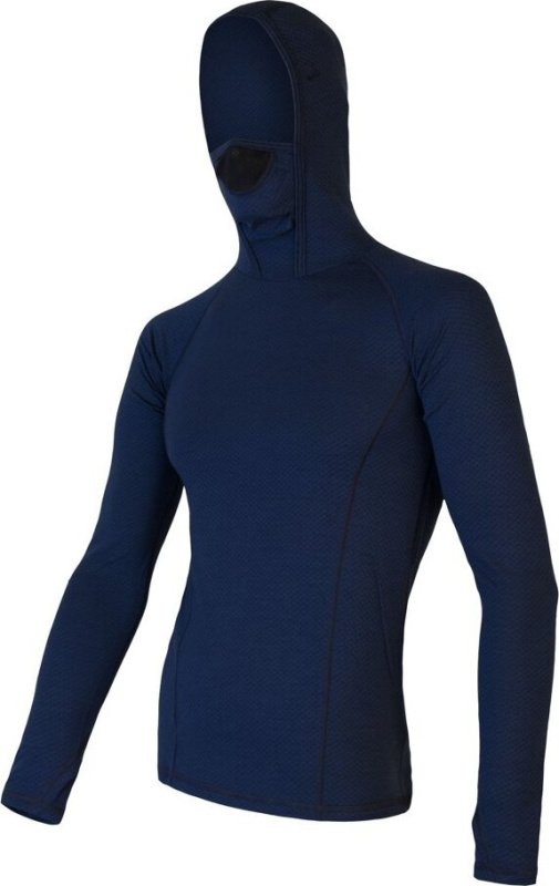 SENSOR MERINO DF pánské triko dl.rukáv s kapucí deep blue Velikost: M