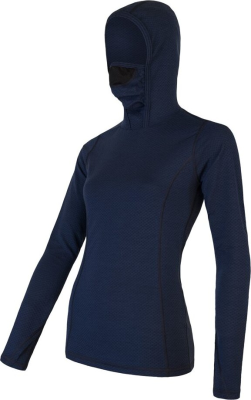Dámské termo tričko s kapucí SENSOR Merino Df deep blue Barva: Modrá, Velikost: S