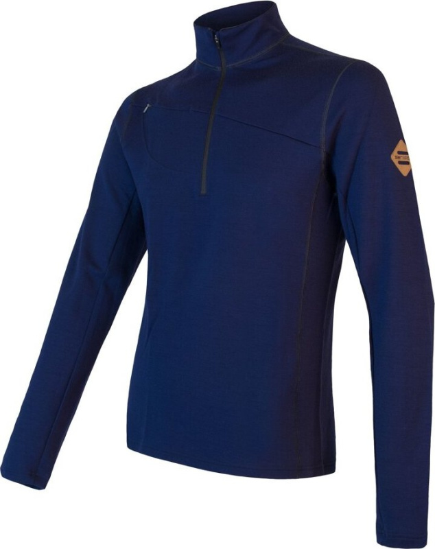 Pánská mikina SENSOR ,erino Upper krátký zip deep blue Barva: Modrá, Velikost: XL