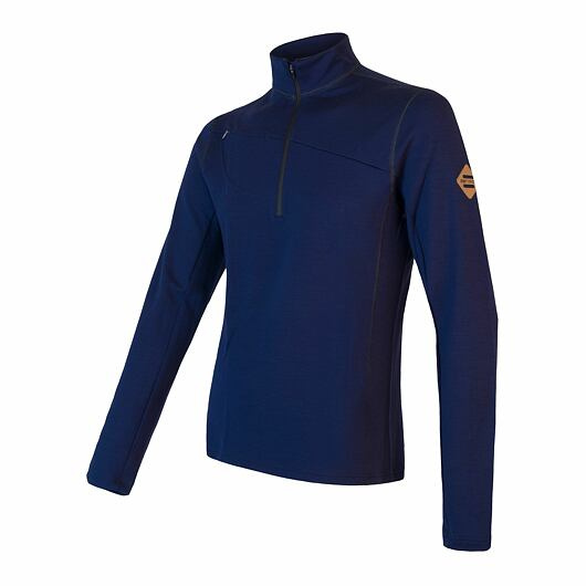 Pánská mikina SENSOR ,erino Upper krátký zip deep blue Barva: Modrá, Velikost: XXL