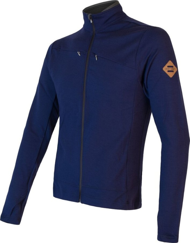 SENSOR MERINO UPPER pánská mikina celozip deep blue Velikost: L