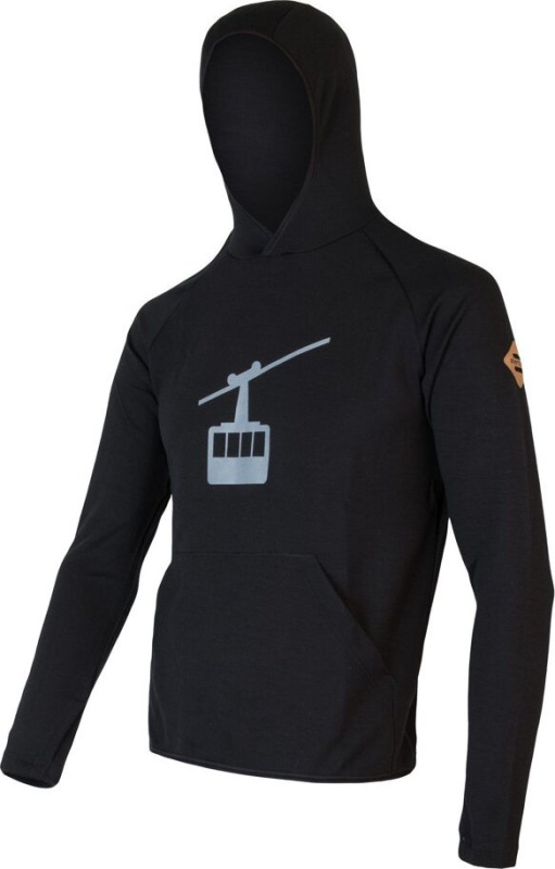 Pánská termo mikina SENSOR Merino Upper Gondola černá Barva: černá, Velikost: M