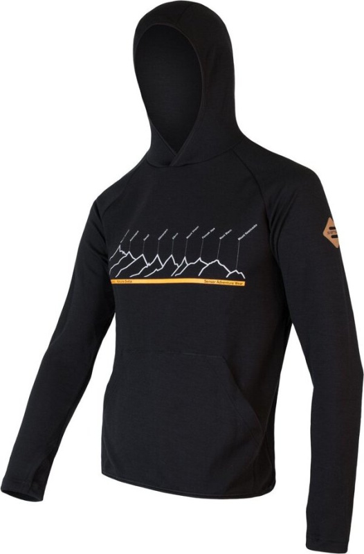 Pánská mikina SENSOR Merino Upper Rj černá Barva: černá, Velikost: XL