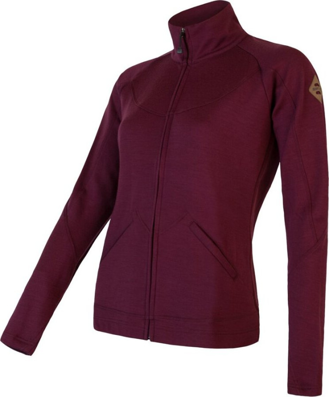 Dámská mikina SENSOR Merino Upper celozip port red Barva: červená, Velikost: S