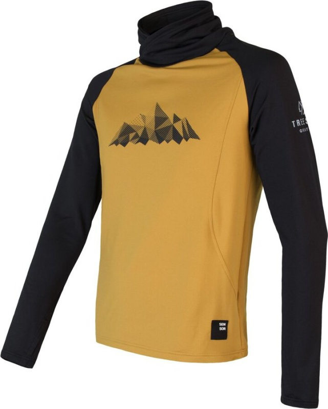 Pánská mikina SENSOR Coolmax Thermo Mountains mustard/černá Barva: černá, Velikost: S