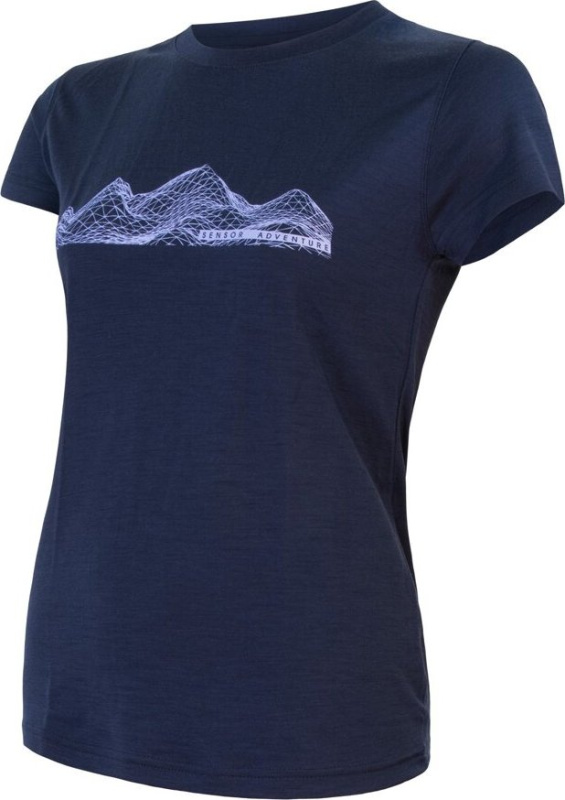Dámské merino triko SENSOR Active Pt Mountains deep blue Barva: Modrá, Velikost: S