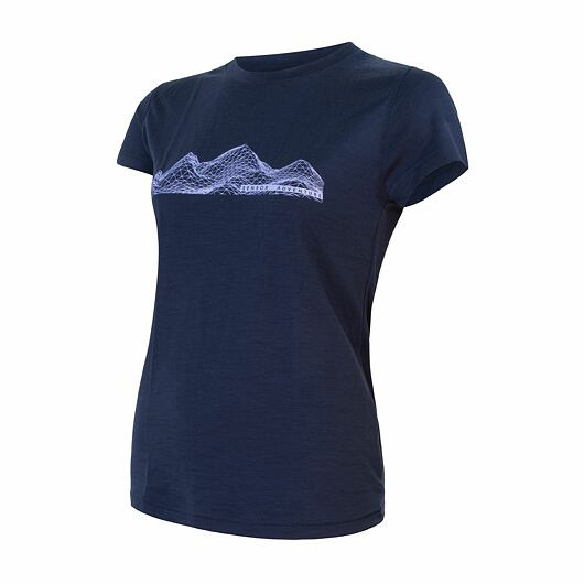 Dámské merino triko SENSOR Active Pt Mountains deep blue Barva: Modrá, Velikost: S