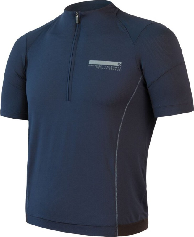 Pánský cyklistický dres SENSOR Coolmax Enty deep blue Barva: Modrá, Velikost: XL