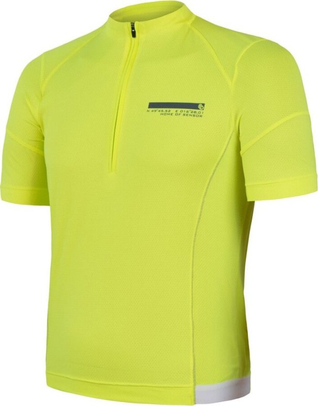 Pánský cyklistický dres SENSOR Coolmax Enty neon yellow Barva: žlutá, Velikost: L