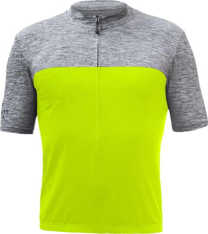 Pánský cyklistický dres SENSOR Cyklo Motion neon yellow/šedá Barva: šedá, Velikost: L