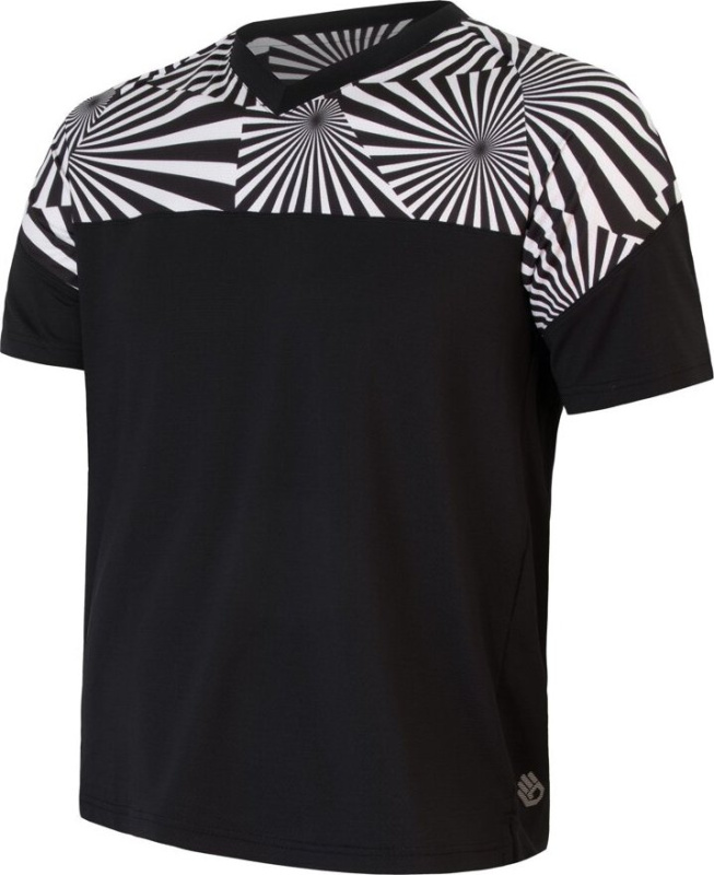 Pánský cyklistický dres SENSOR Helium černá/geometry Barva: černá, Velikost: S