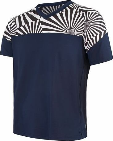 Pánský cyklistický dres SENSOR Helium deep blue/geometry Barva: Modrá, Velikost: L