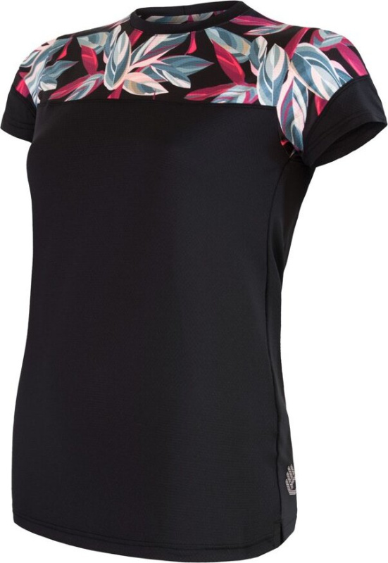Dámský cyklistický dres SENSOR Helium černá/leaves Barva: černá, Velikost: S